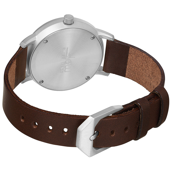Slow Round-S 03 34mm Swiss One Hand Brown Cream angled shot picture