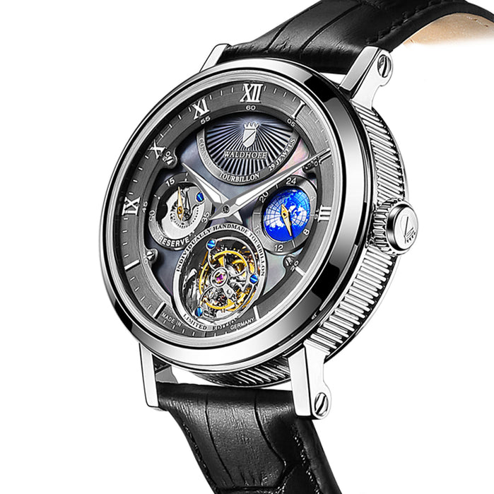 Manufaktur Waldhoff  Ultramatic Tourbillon Black Pearl Special Edition angled shot picture