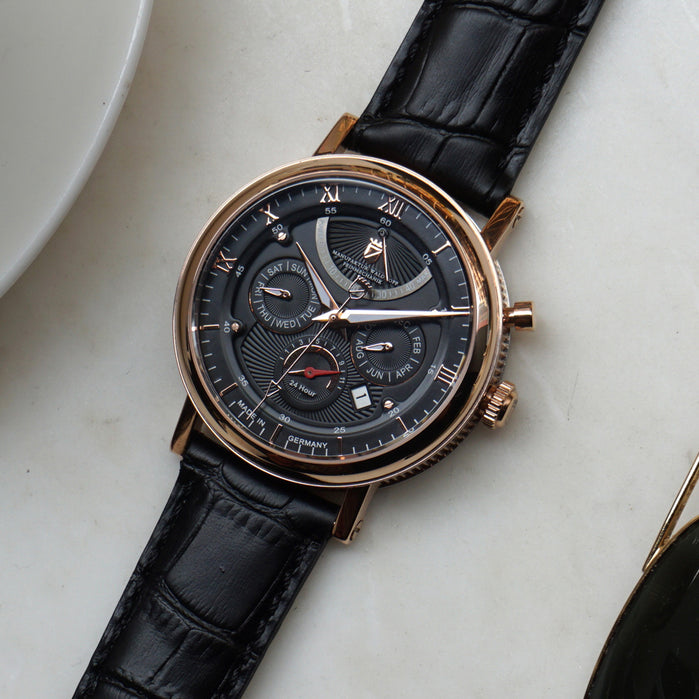 Waldhoff Multimatic Automatic Rose Gold Obsidian Black angled shot picture
