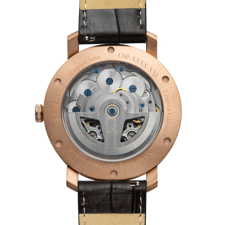 Archetype Caspian Automatic Rose Gold Silver Brown