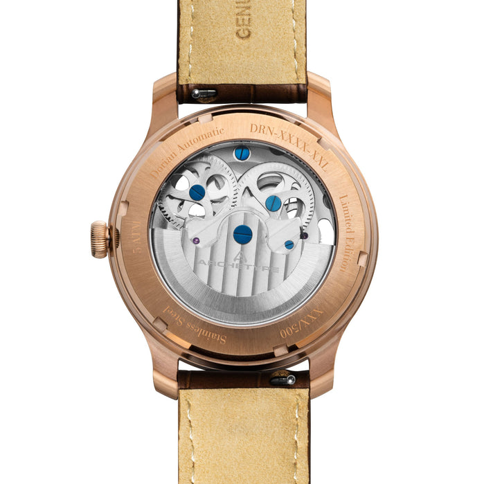 Archetype Dorian Automatic Rose Gold White angled shot picture