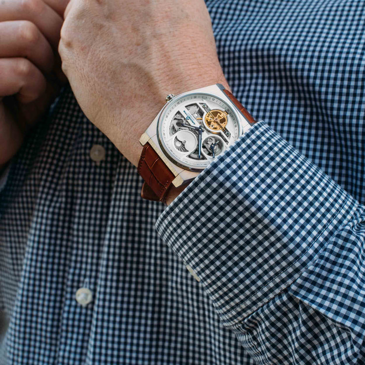 Archetype Rogue Automatic Silver Tan White