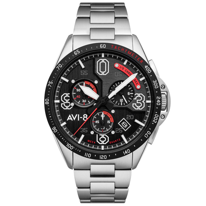 AVI-8 P-51 Mustang Blakeslee Chrono Silver Black SS angled shot picture