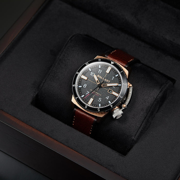 Ballast Trafalgar Dual Time Automatic Brown Gold