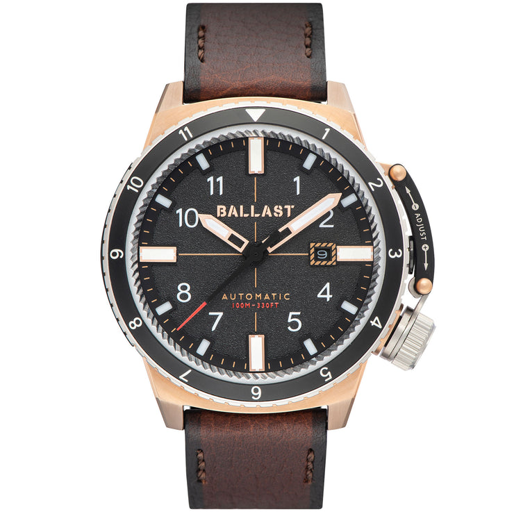 Ballast Trafalgar Dual Time Automatic Brown Gold