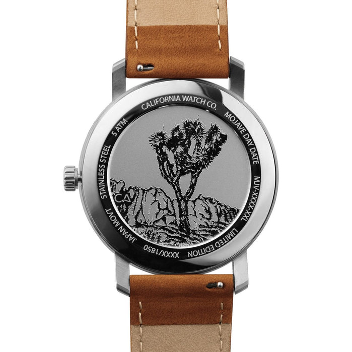 California Watch Co. Mojave Leather Brown Navy angled shot picture