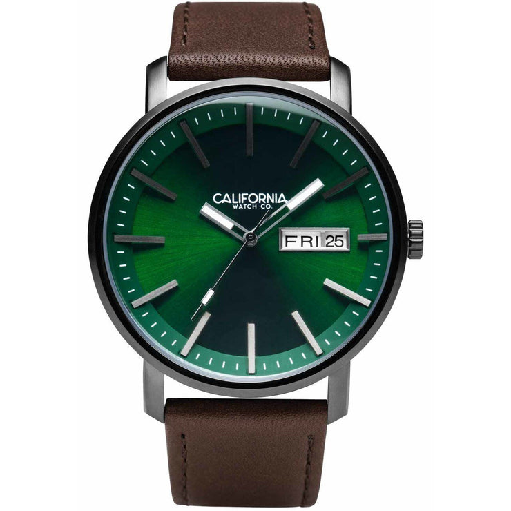 California Watch Co. Mojave Leather Dark Brown Green