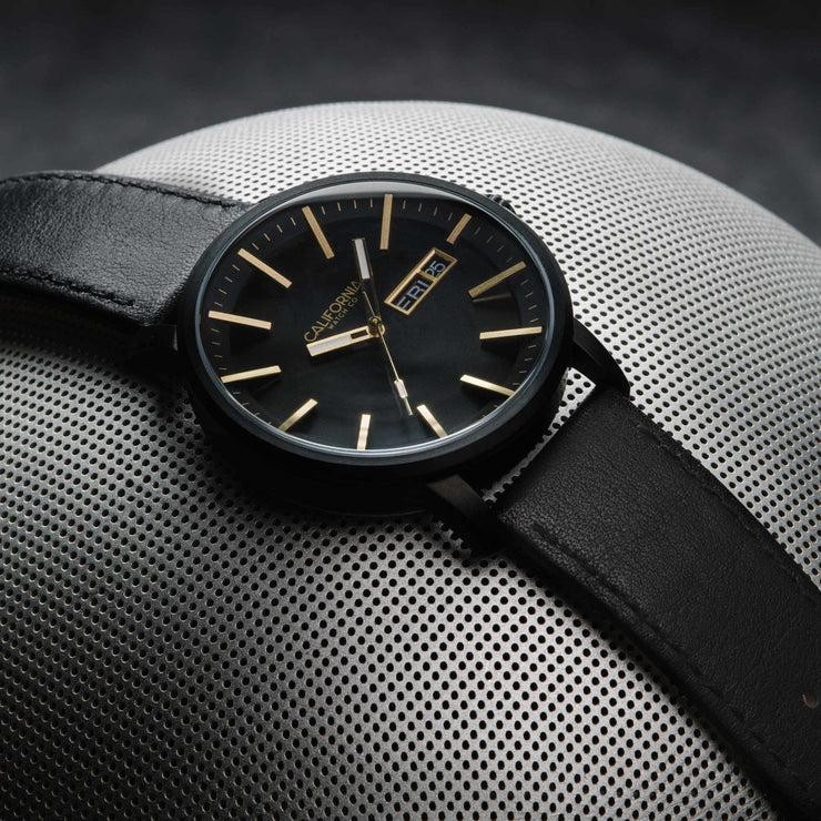 California Watch Co. Mojave Leather All Black Gold