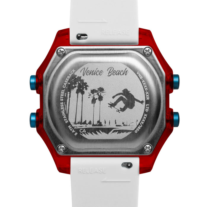 California Watch Co. Venice Beach Digital Red White angled shot picture