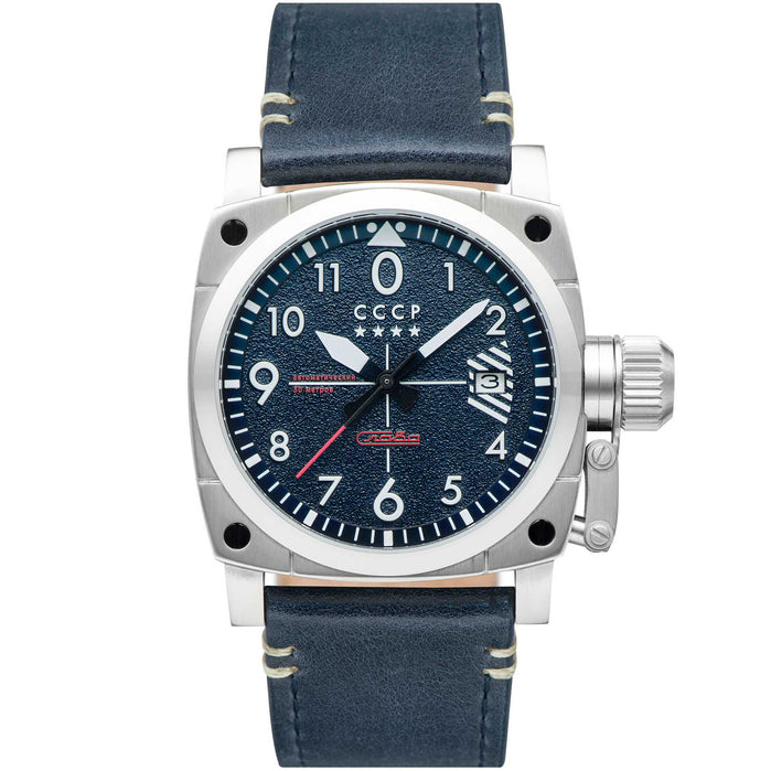 CCCP Gurevich Automatic Silver Blue angled shot picture