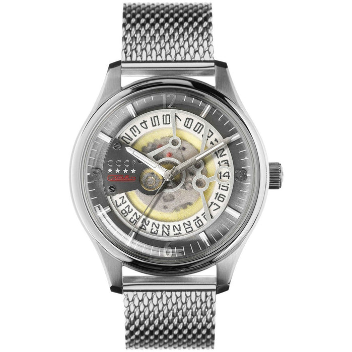 CCCP Sputnik-2 Automatic Silver Grey Mesh angled shot picture