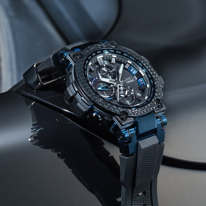 G-Shock MTGB100 Carbon Connected Solar Black Blue | Watches.com