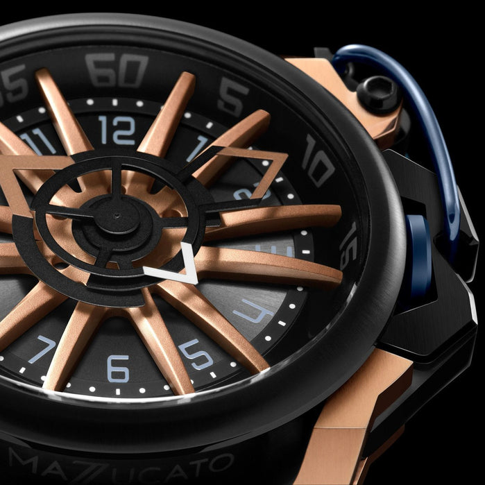 Mazzucato RIM Reversible Automatic Rose Gold Blue angled shot picture