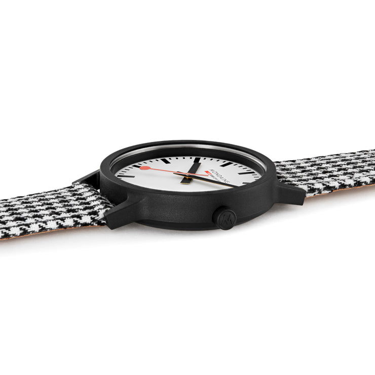 Mondaine Essence Recycled PET 41mm Black Houndstooth
