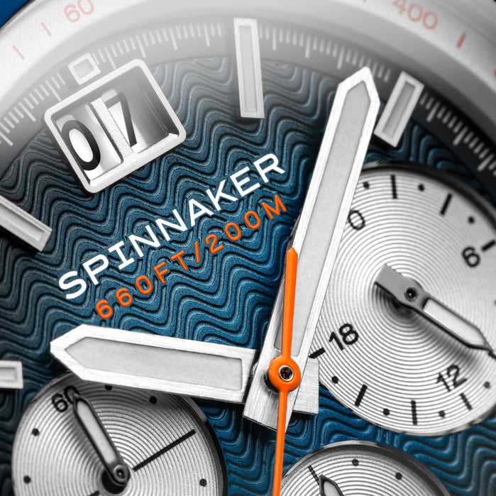 Spinnaker Hydrofoil Chronograph Silver Blue angled shot picture