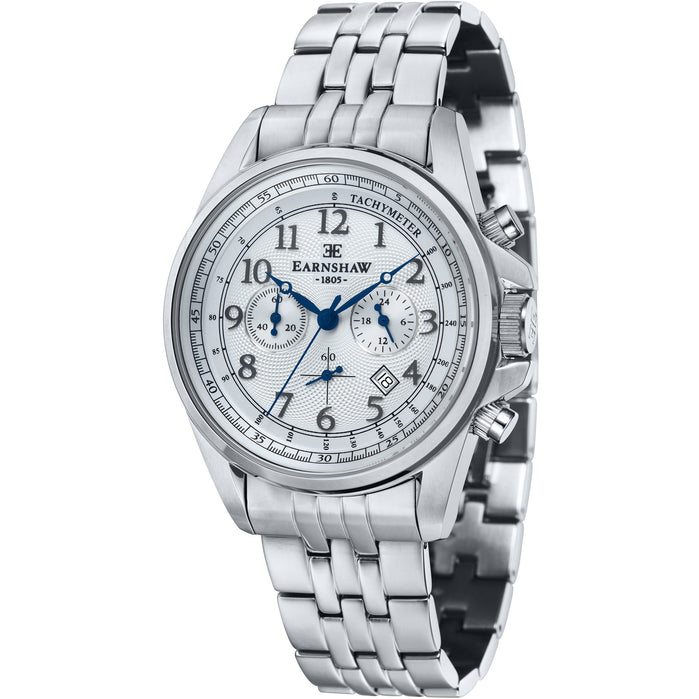 Thomas Earnshaw Commodore Chronograph Silver SS angled shot picture