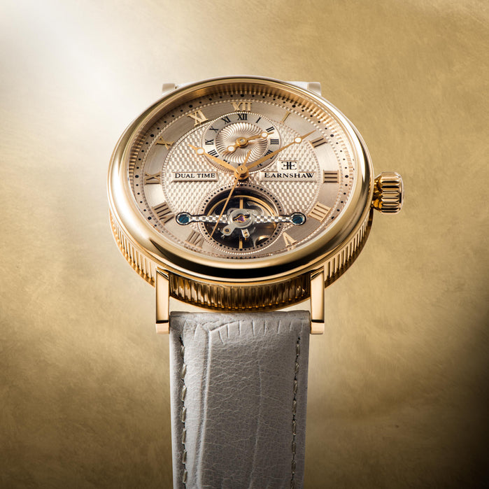 Thomas Earnshaw Beaufort Automatic Champagne angled shot picture