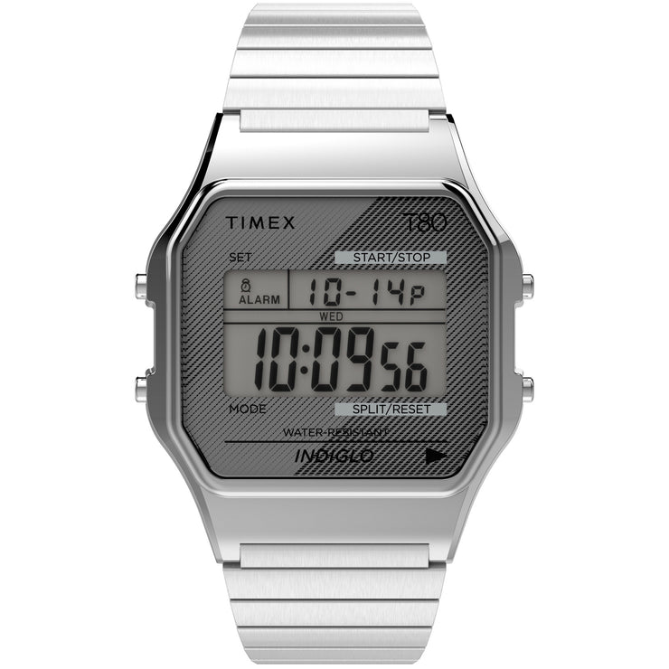 Timex T80 Digital Silver SS Expansion Band