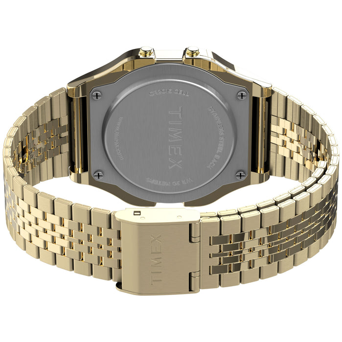 Timex T80 Digital Gold SS angled shot picture