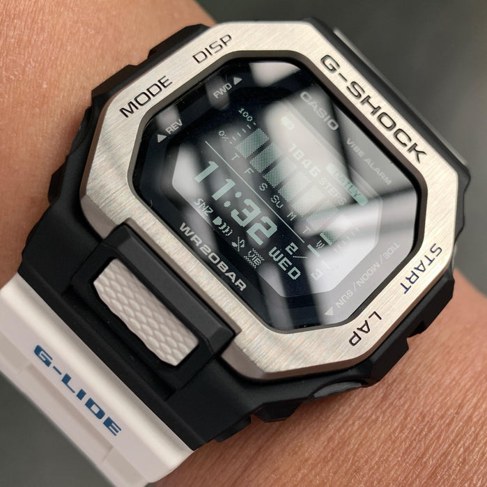 G-Shock GBX100-7 G-Lide Tidal Connected White Black angled shot picture
