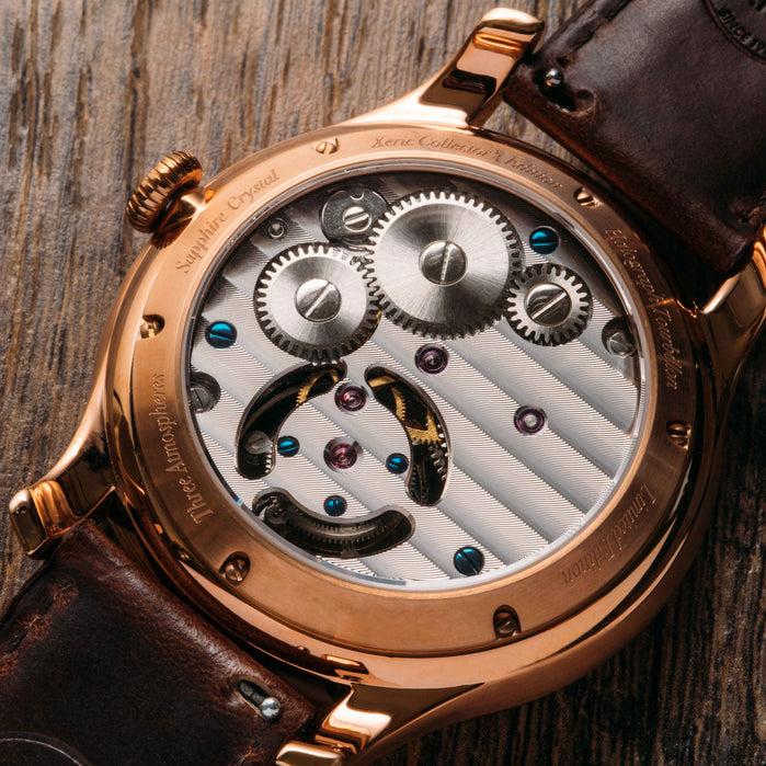 Xeric Halograph Tourbillon Collector's Edition Rose Gold Azul angled shot picture