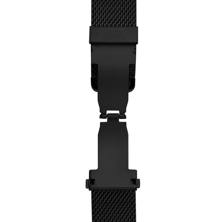 Xeric 22mm Black PVD Mesh Bracelet with Deployant Clasp