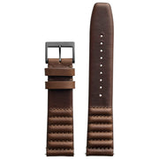 Xeric 20mm Ribbed Horween Leather Brown Strap Gunmetal Buckle
