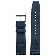 Xeric 22mm Ribbed Horween Leather Navy Strap Silver Buckle