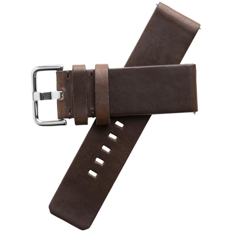 Xeric 24mm American Horween Brown/Silver Leather Strap