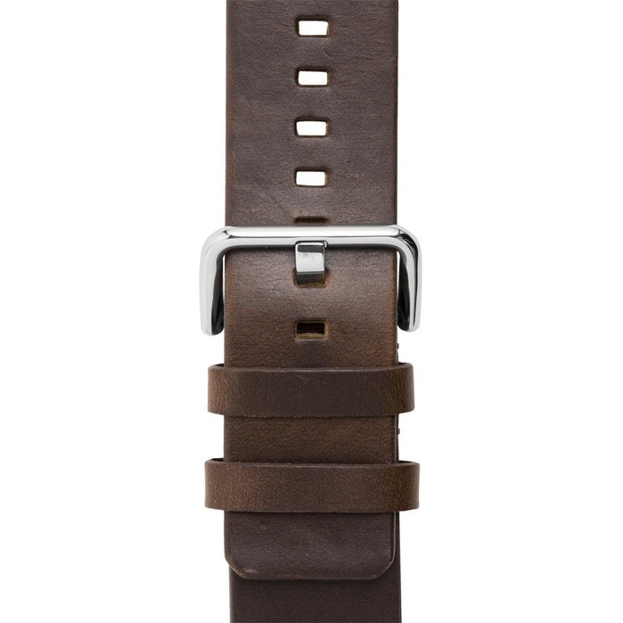 Xeric 24mm American Horween Brown/Silver Leather Strap angled shot picture