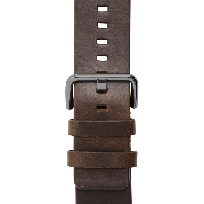 Xeric 24mm American Horween Dark Brown/Gun Leather Strap angled shot picture