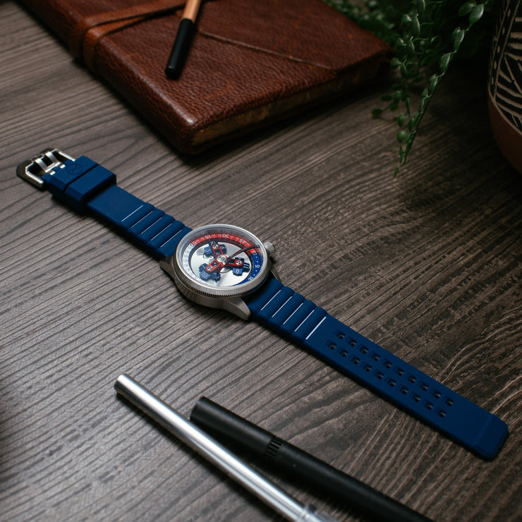 Xeric Vendetta II Automatic Wandering Hour Navy Red